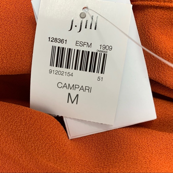 NEW J.Jill Burnt Orange Collared Camperi Button Down Shirt - Picture 9 of 11